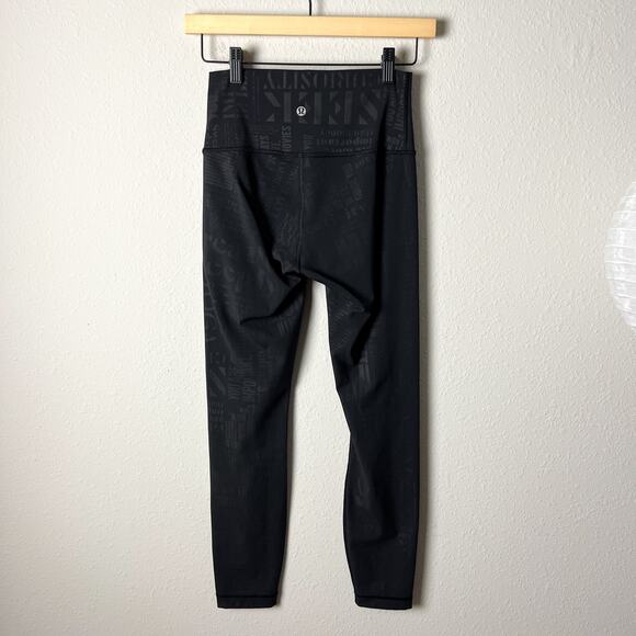 lululemon wunder under hi rise 7/8 tights leggings black 20yr manifesto embossed - Picture 5 of 10